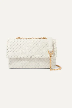 Bottega Veneta Baby Olimpia Intrecciato Shoulder Bag In White