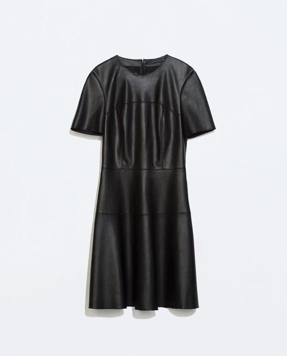 Zara Faux Leather Dress in Black — UFO ...