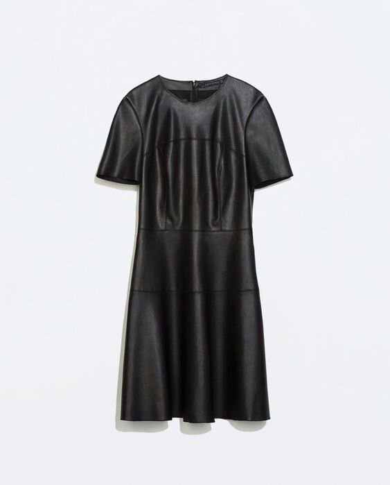 Zara Faux Leather Dress in Black.jpg