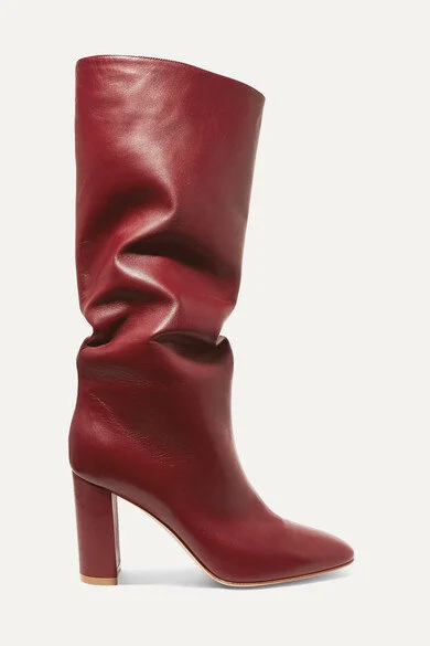 Gianvito Rossi Laura 85 Knee Boots in Red Leather