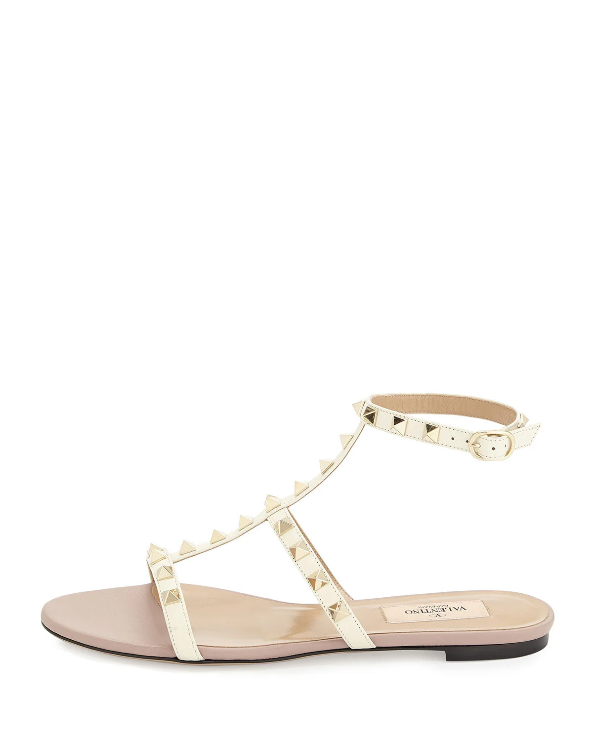 Valentino Rockstud Ankle-strap Flat Sandal