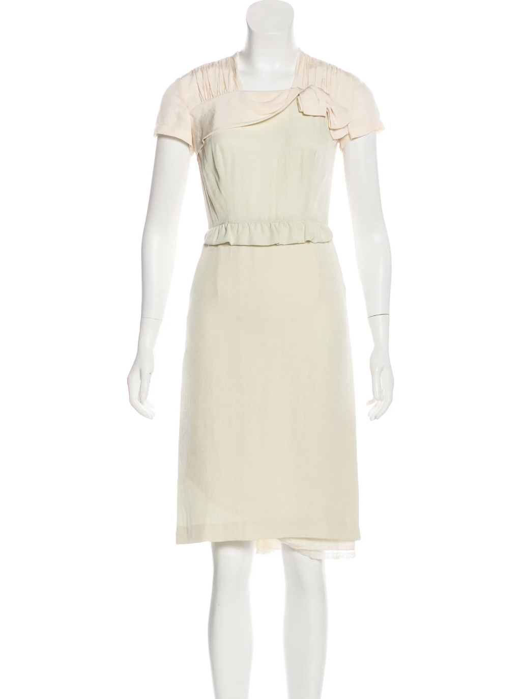 Prada Short Sleeve Knee-Length Dress in Pink