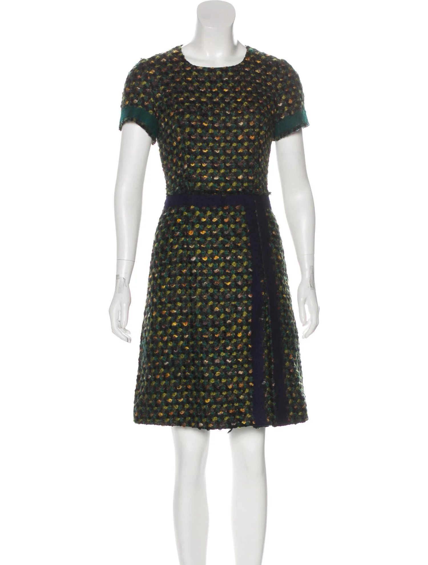 Prada Virgin Wool Tweed Dress