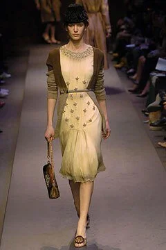 Prada Embellished Pleated Dress