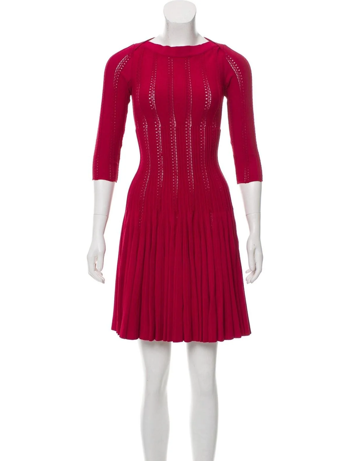 Alaïa Pleated Long Sleeve Dress