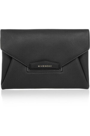 Givenchy Antigona Envelope Clutch Bag Black Leather