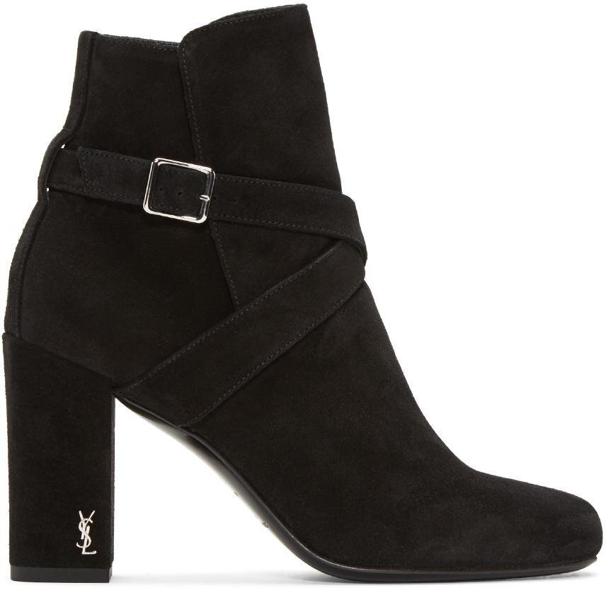 Saint Laurent Babies Cross Strap Ankle Boots.jpg