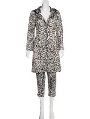 Carolina Herrera Metallic Floral Jacquard Coat