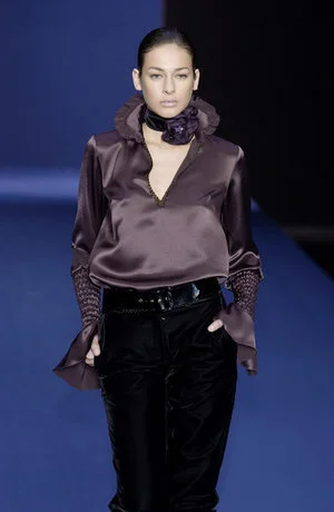 Andrew Gn Smocked Sleeves Blouse in Dark Purple