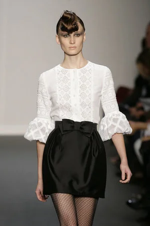 Andrew Gn Crochet Lace Top in White