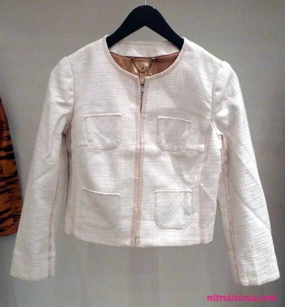 H&amp;M White Pocket Breasted Jacket