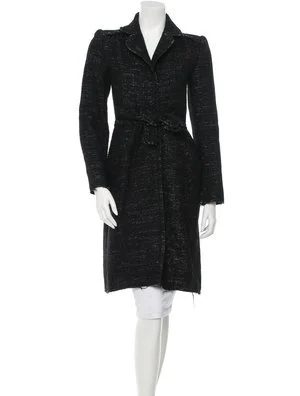 Alberta Ferretti Textured Belted Coat in Grey