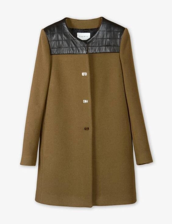 Sandro Mystery Coat in Khaki.jpg