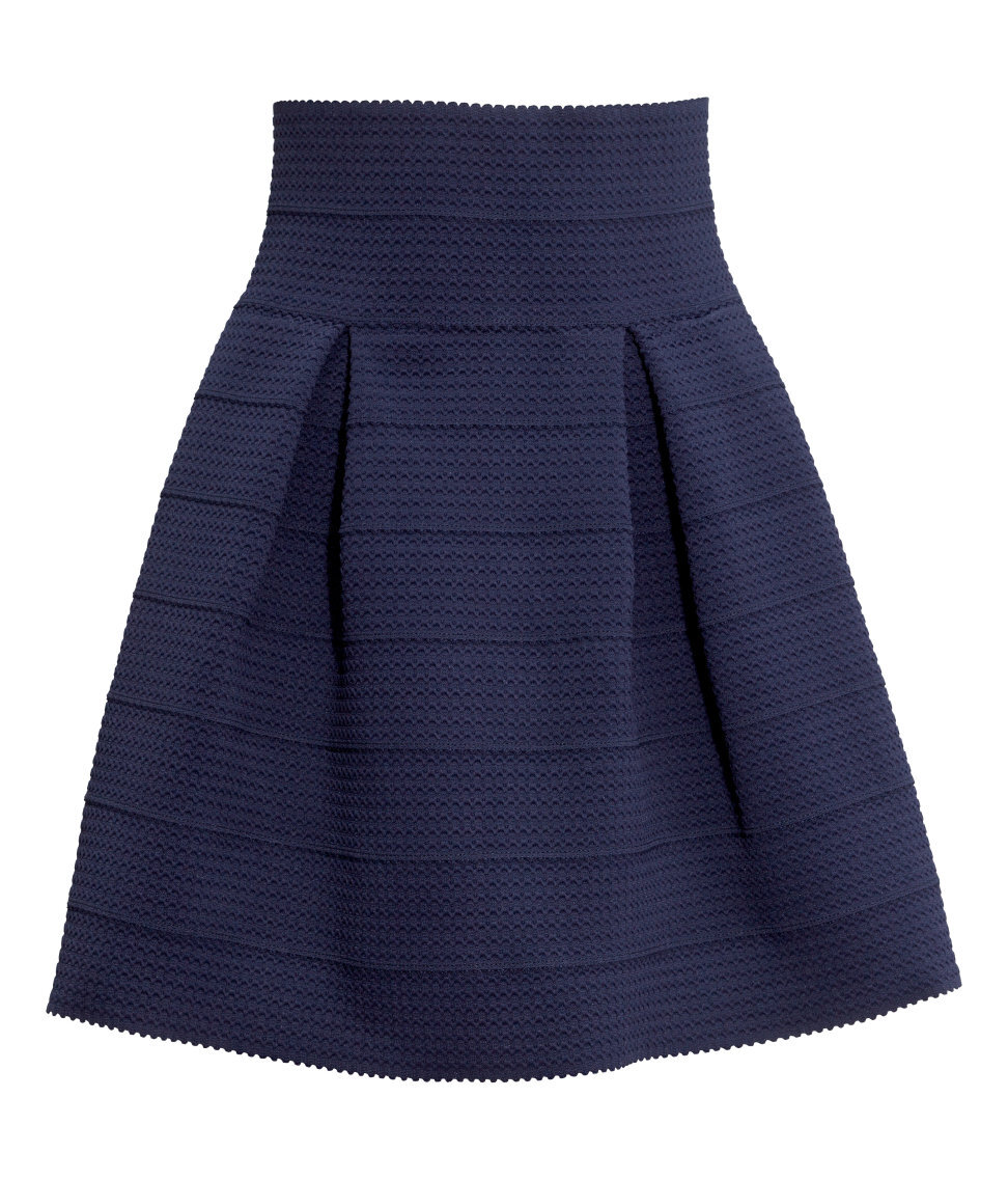 H&M Textured Skirt in Dark Blue.jpg