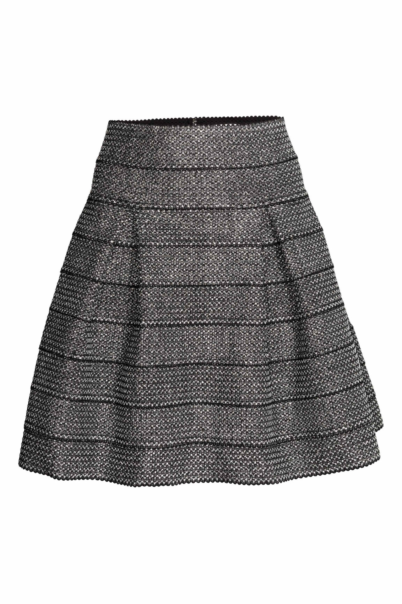 H&M Textured A-Line Skirt in Grey:Black.jpg