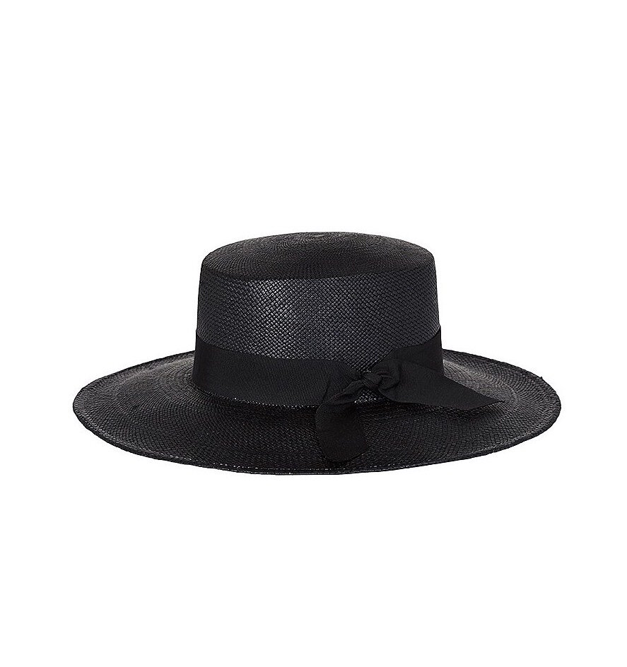 Sarah J Curtis Harmony Boater Hat in Black.jpg