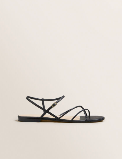 Seed Heritage Lusia Strap Flat Sandals in Black.png