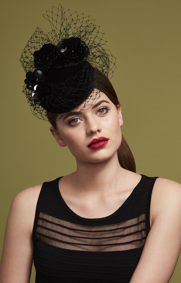 Juliette Botterill Veil Embellished Cocktail Hat.jpg