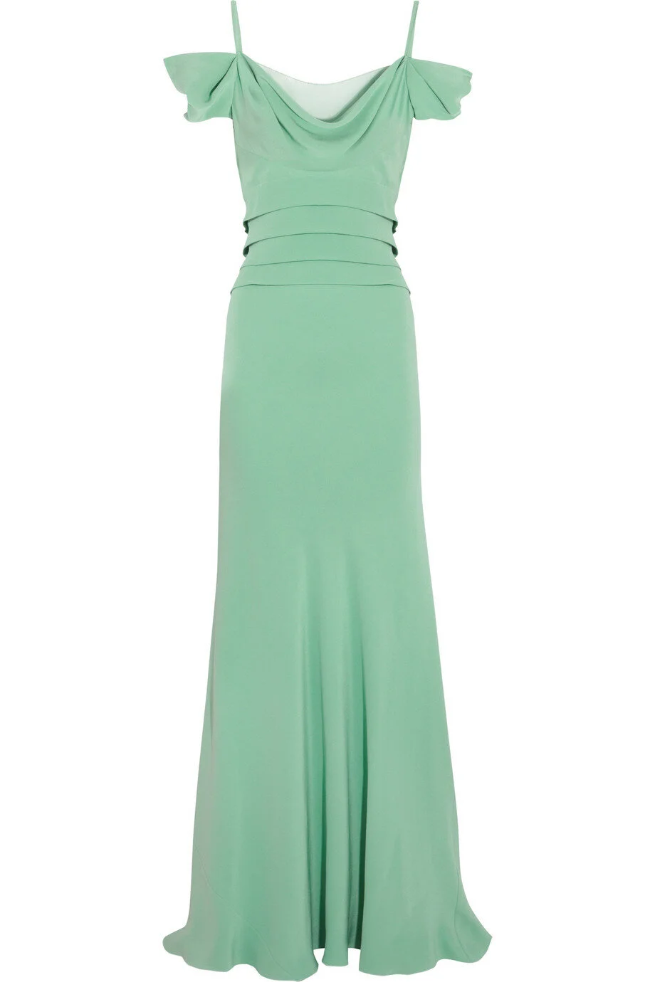 Alberta Ferretti Tiered Silk Gown in Green