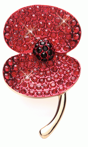 Buckley London Crystal Poppy Pin