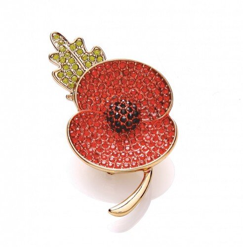 Crystal cheap poppy brooch