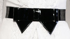 Andrew Gn Patent Leather Bow Belt in Black