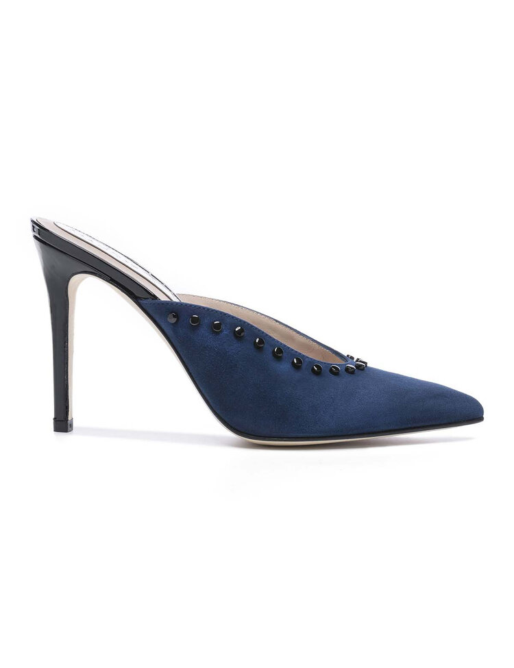 Magrit Cristina Mules in Blue Suede — UFO No More