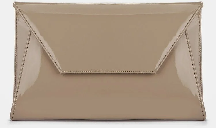 Magrit Candy Clutch in Nude Suede Leather
