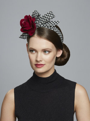 Juliette Botterill Houndstooth Rose Bow Band