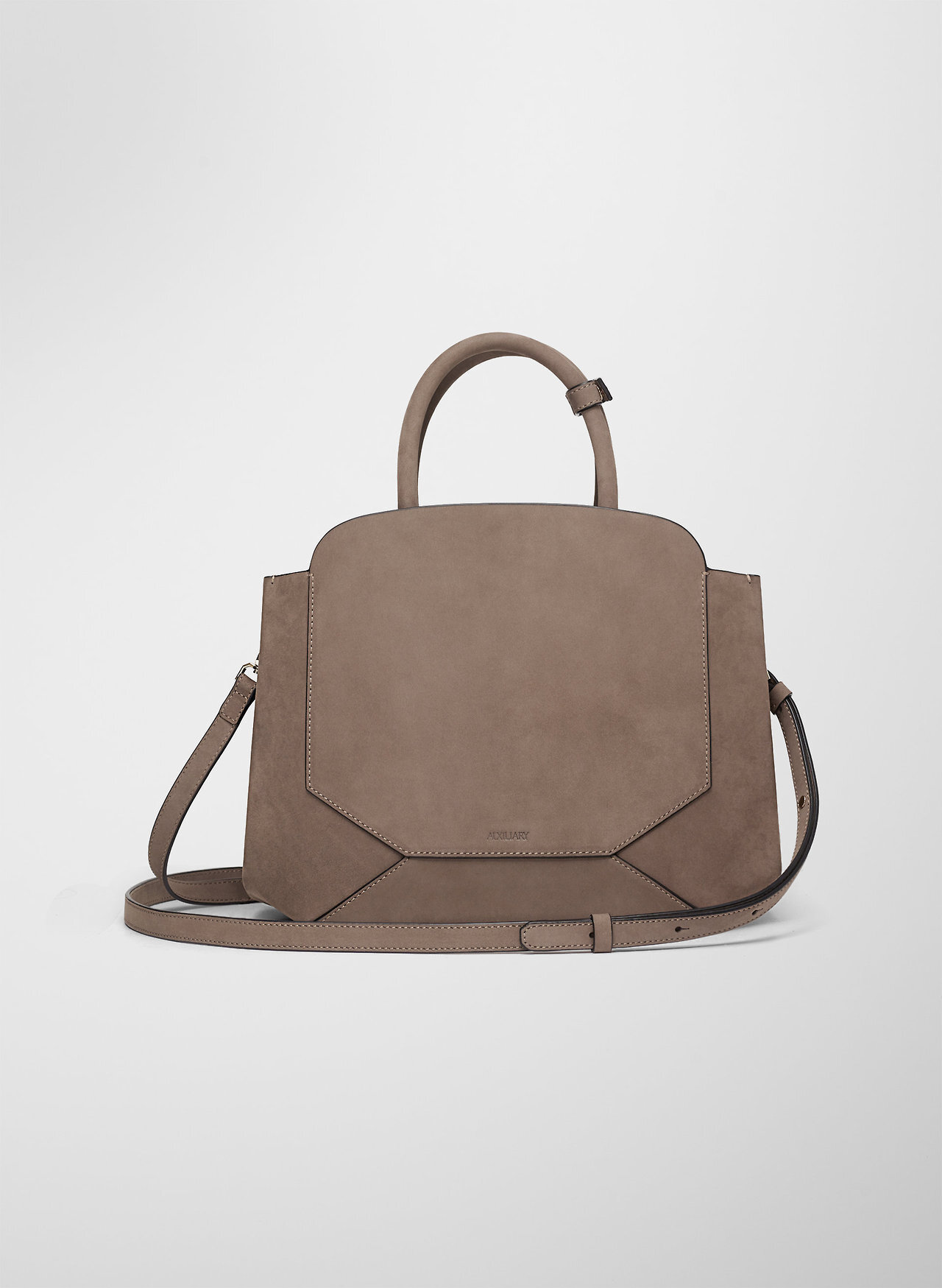 Auxiliary Bega Satchel in Brown Suede.jpg