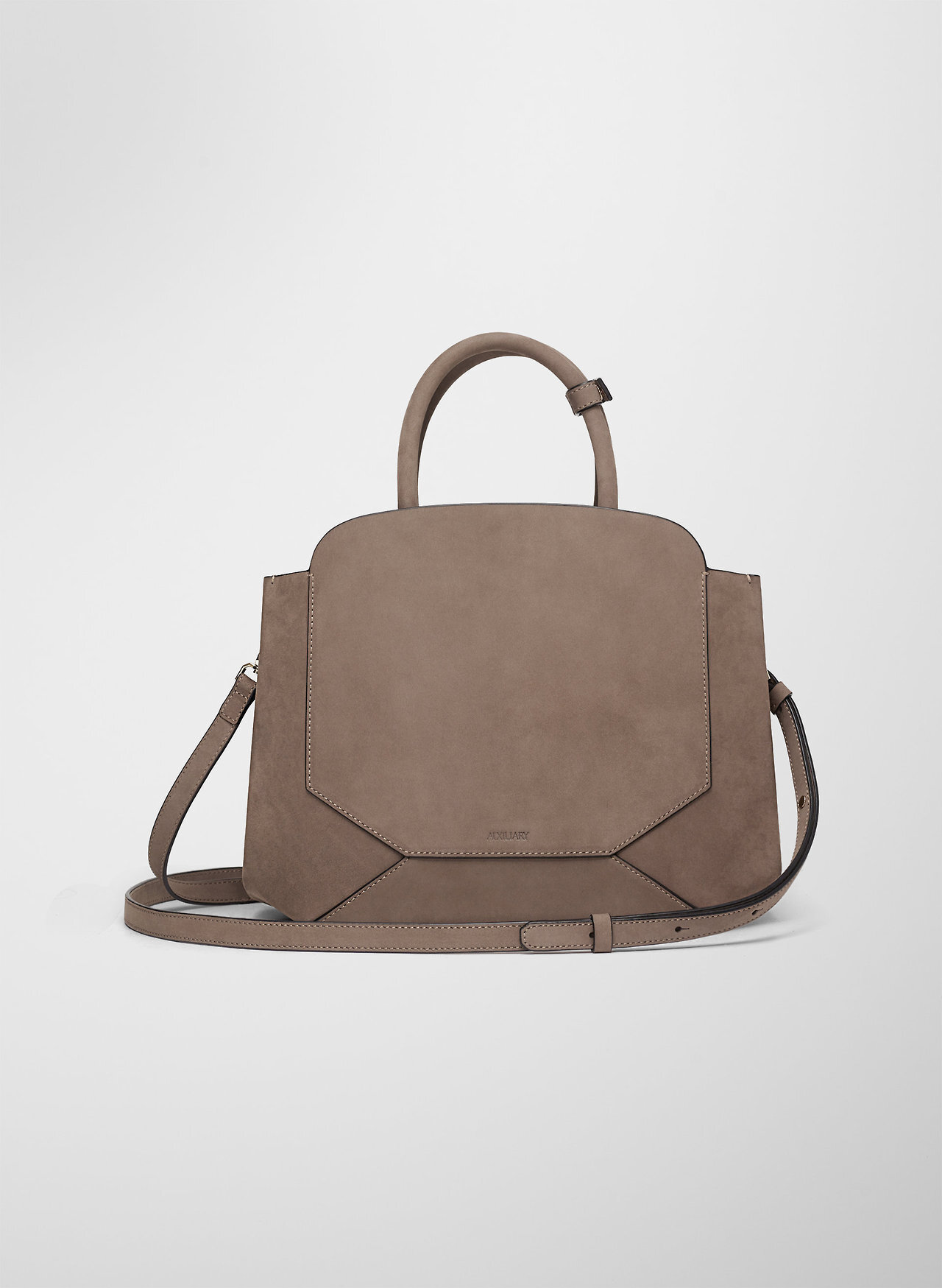 Auxiliary Bega Satchel in Brown Suede — UFO No More