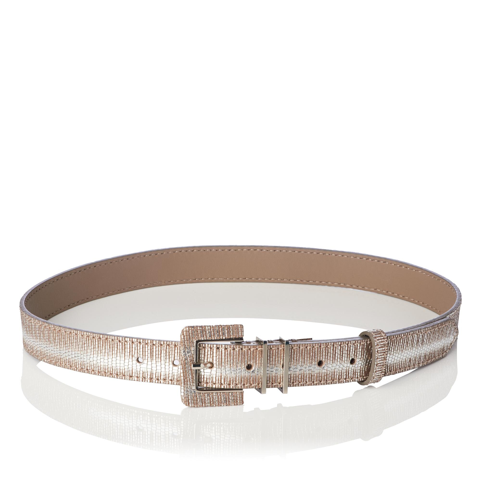 L.K. Bennett Gena Belt in Striped Silver Tejus.jpg