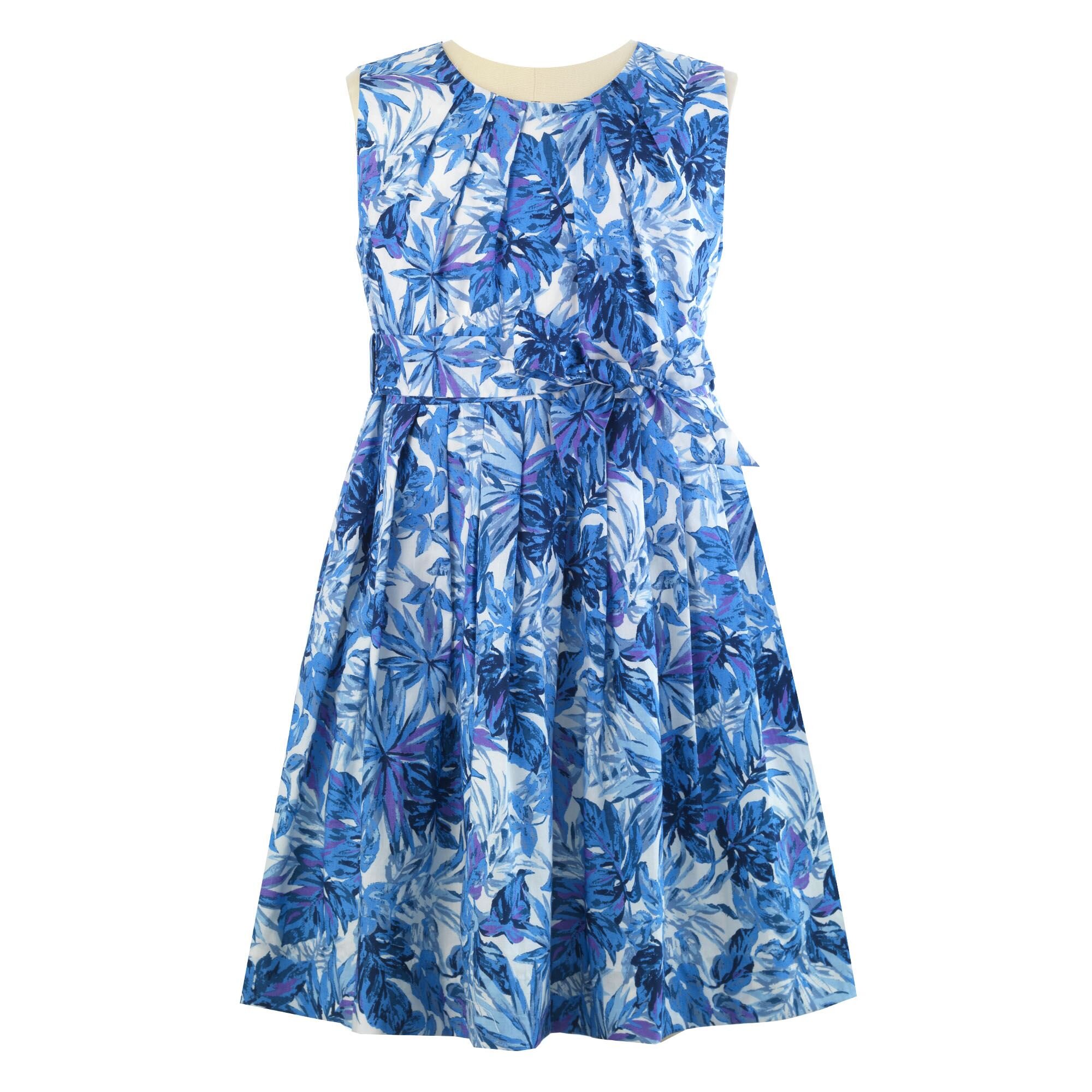 Rachel Riley Palm Pleated Dress in Blue.jpg