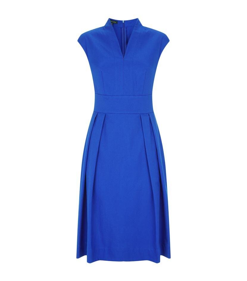 ESCADA Dlisova Textured Pencil Dress in Blue.jpg
