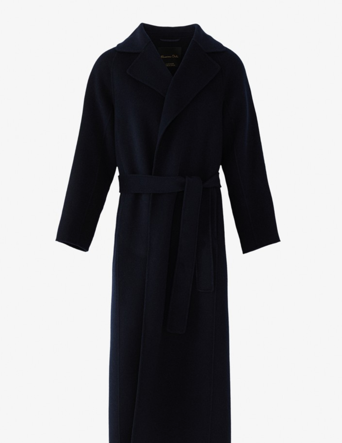 Massimo Dutti Handmade Wool Coat in Navy