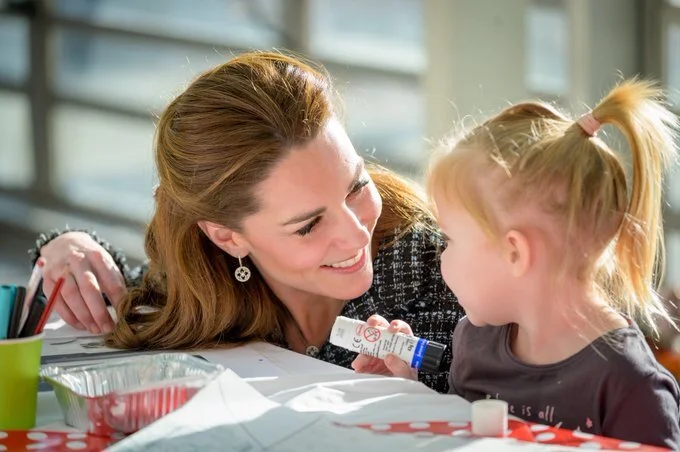 The Duchess of Cambridge  joins a creative workshop at Evelina London