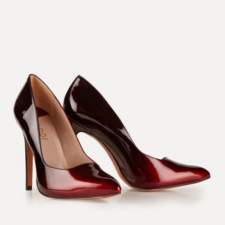 Lodi Sara Ombre Patent Leather Pumps in Burgundy and Black — UFO No More