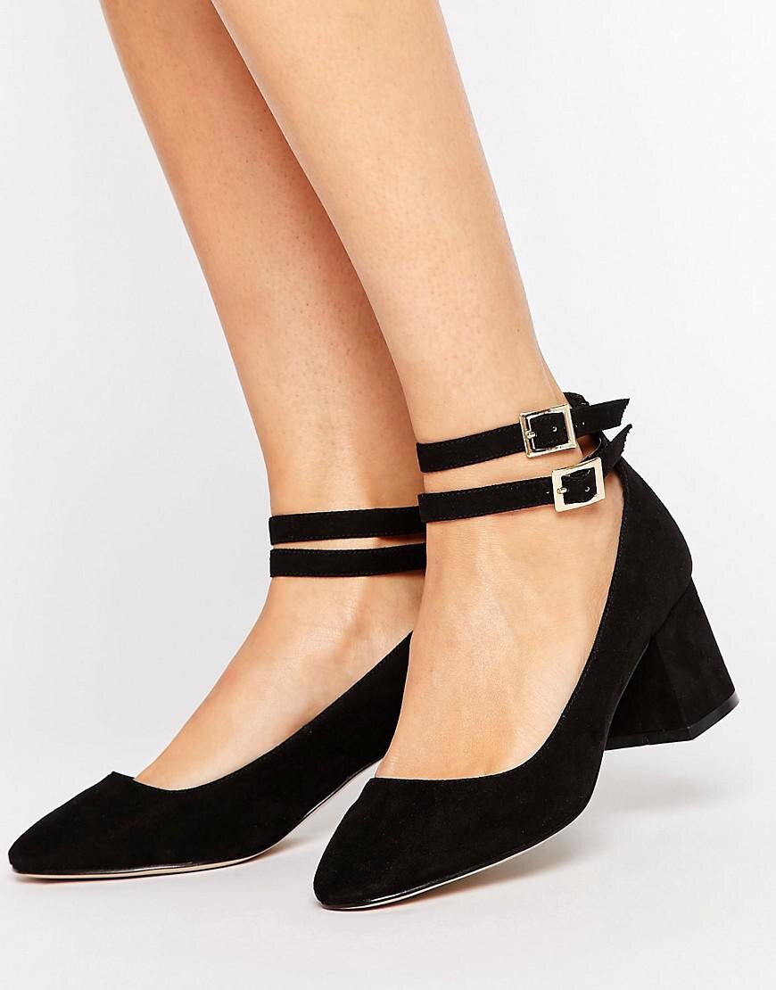 Asos Design Sally Toe Cap Slingback Block Heeled Shoes In Beige-neutral |  ModeSens