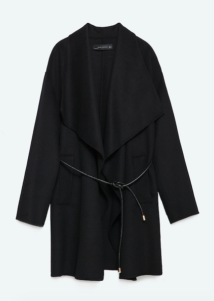 Zara Hand Made Wrap Coat in Black.png