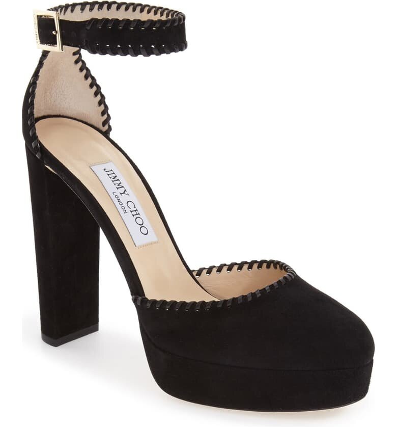 Jimmy Choo Daphne 120 Pumps in Black Whipstitched Suede.jpg