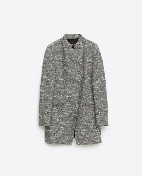 Zara Double-Breasted Flecked Frock Coat in Grey.jpg