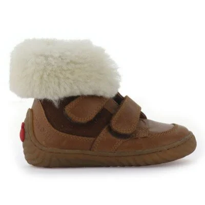 Pom d'Api Leather Boots with Fur in Brown