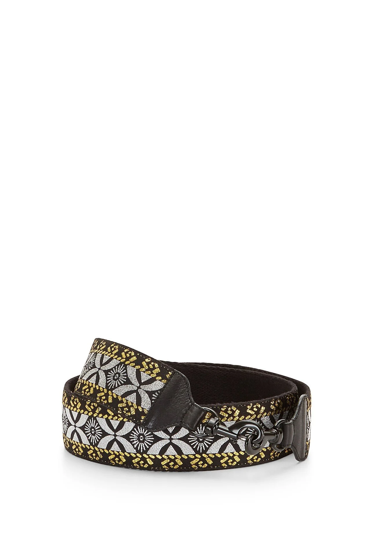 Rebecca Minkoff Guitar Strap in Embroidered Black Multi