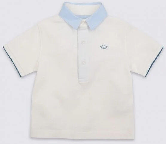 Marie Chantal Woven Collar Pique Polo