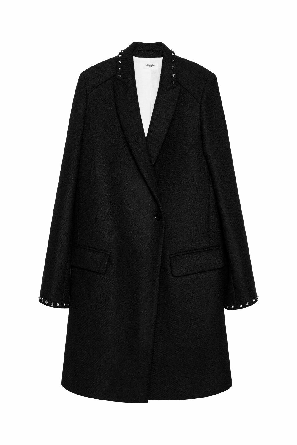 Zadig et Voltaire Marco Clou Coat in Black.jpg