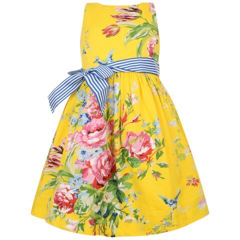 $165 Ralph Lauren Women's Yellow Georgette Crew-Neck Sleeveless Dress Size  4 | eBay