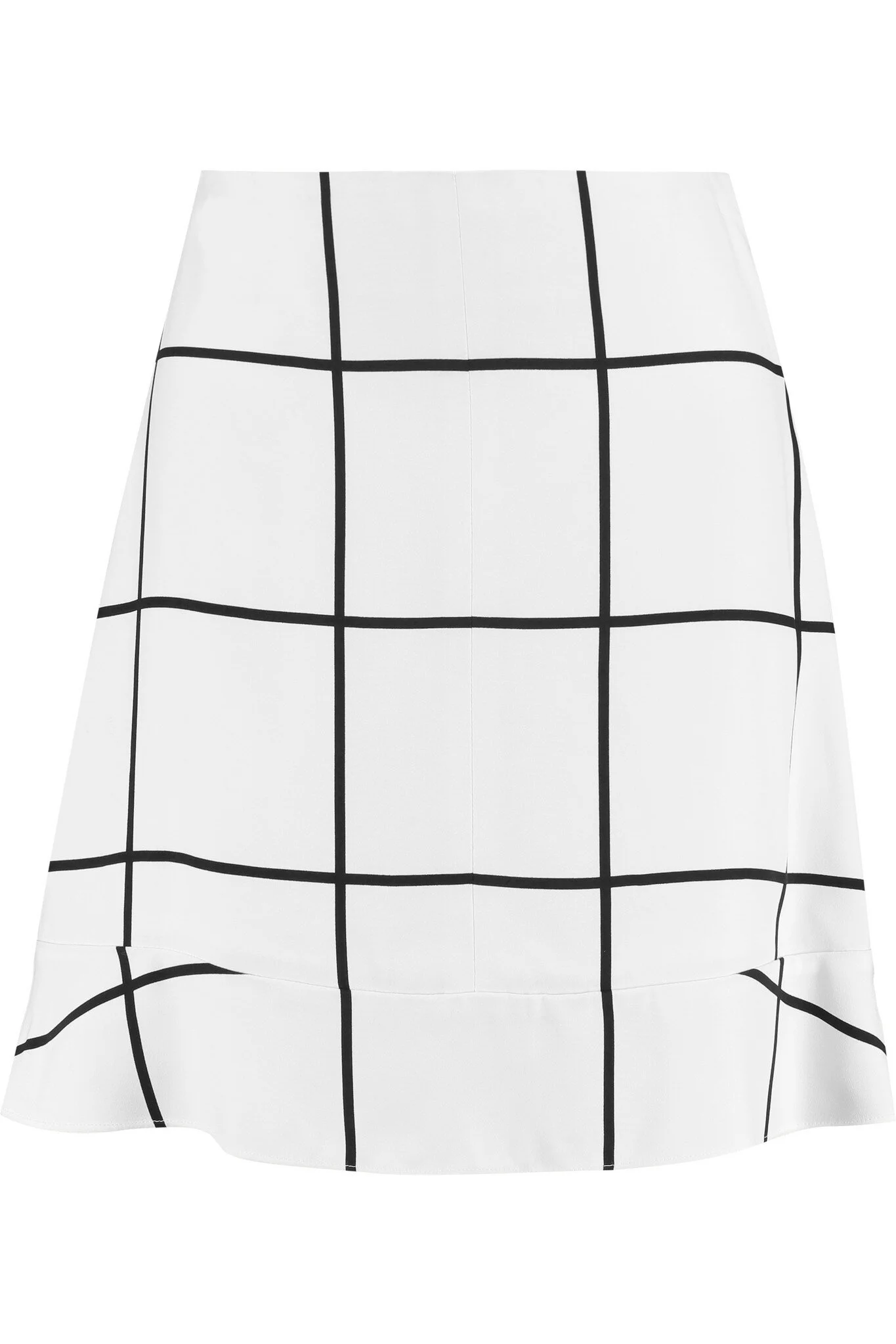 Chloé Checked Peplum Skirt in White