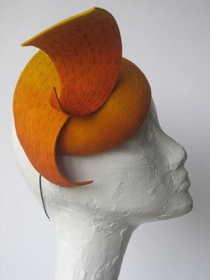 Sarah Cant Couture Millinery Dawn Hat in Orange.jpg