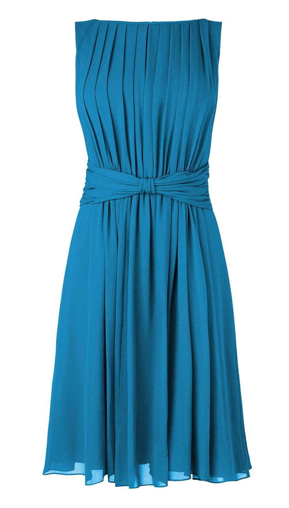 L.K. Bennett Allium Pleated Front Silk Dress in Turquoise — UFO No More