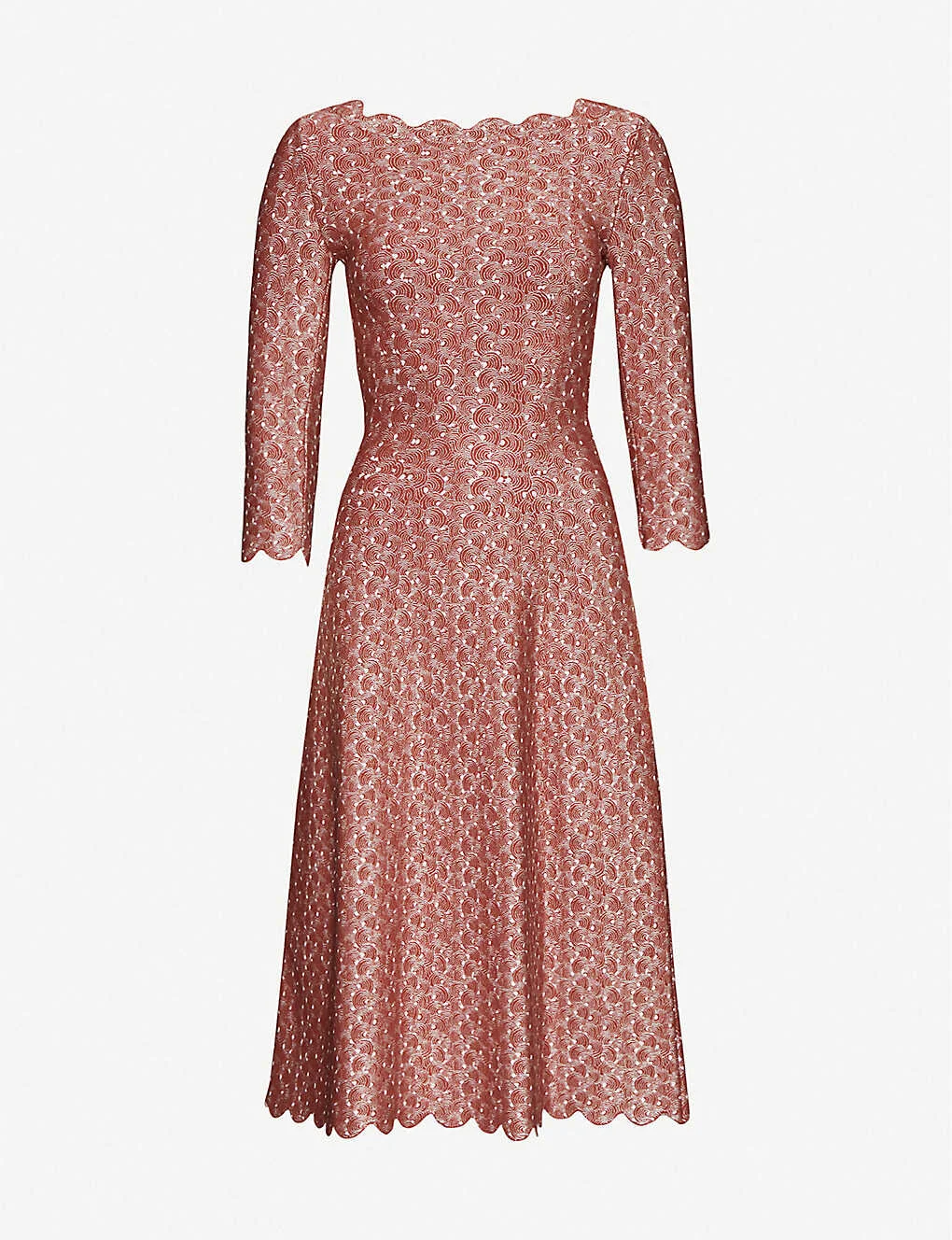 Alaïa Camee Abstract-Print Midi Dress in Noisette
